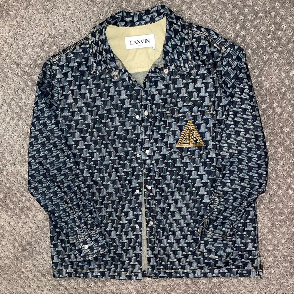 LANVIN
Navy Jacquard Denim Shirt